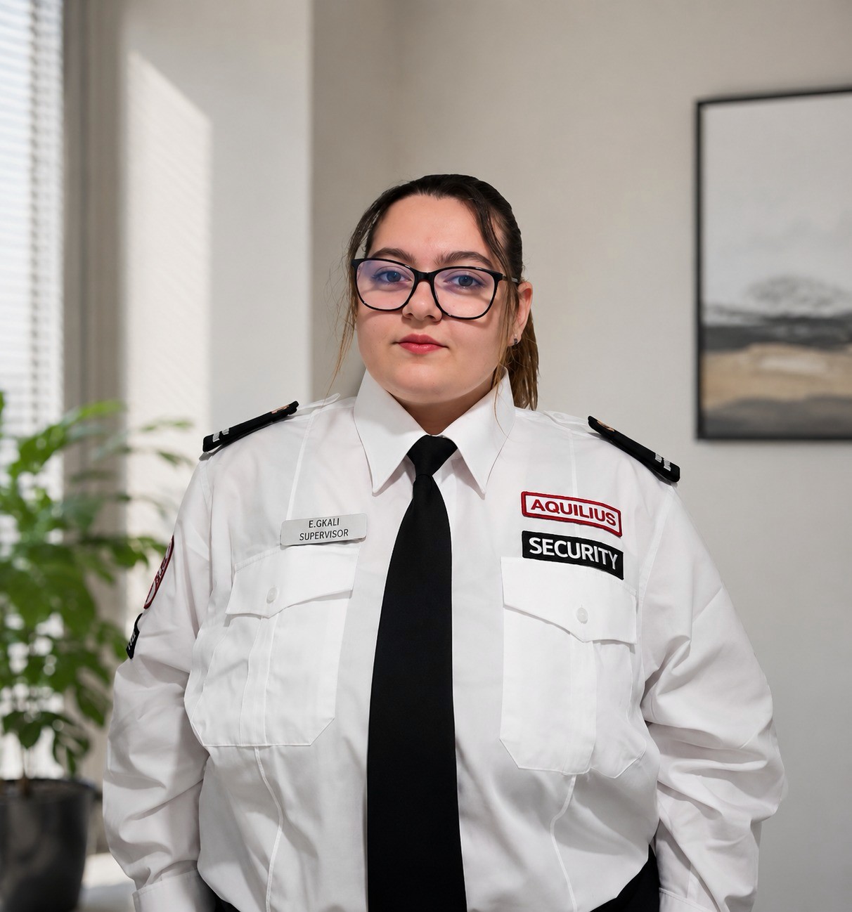 Aquilius female security officer in uniform